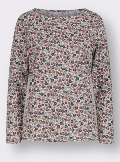 Langarmshirt mit Blüten-Druck