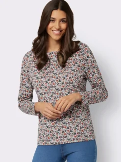 Langarmshirt mit Blüten-Druck