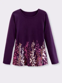 Langarmshirt mit Bordüren-Druck