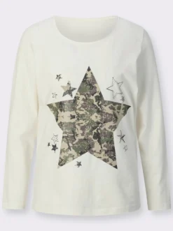 Langarmshirt mit Camouflage-Stern