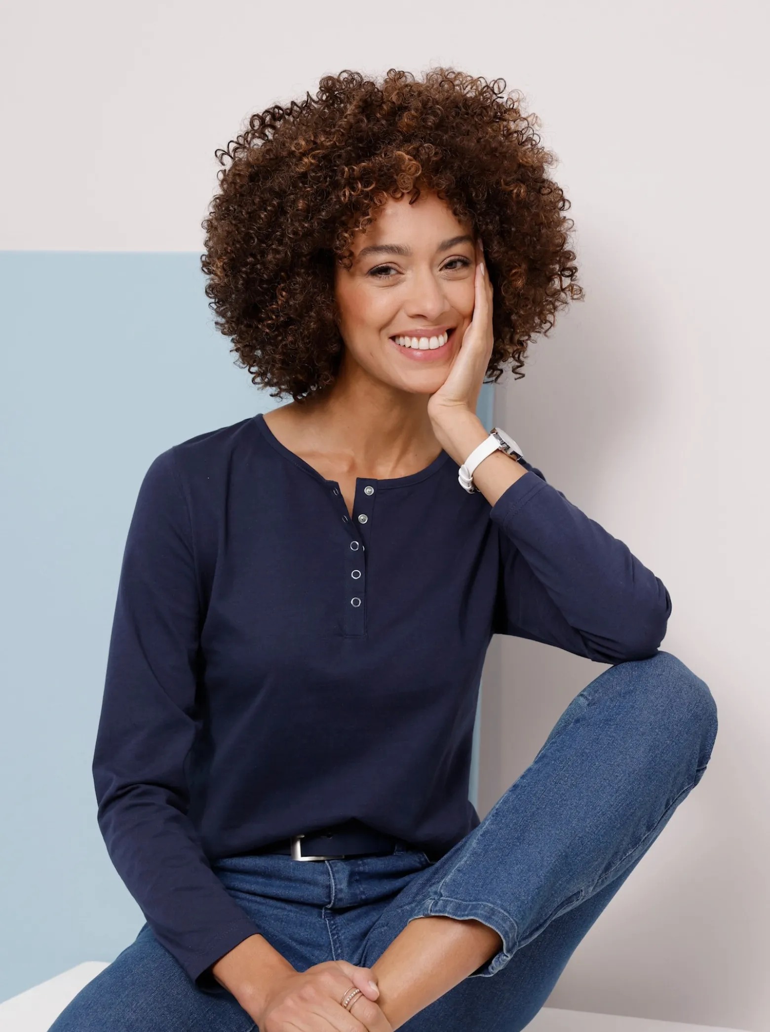 Langarmshirt mit Druckknöpfen
