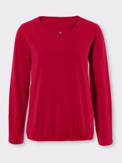 Langarmshirt mit elastischem Saum