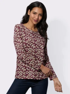 Langarmshirt mit floralem Druck