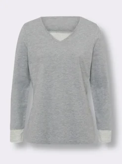 Langarmshirt mit garngefärbten Streifen