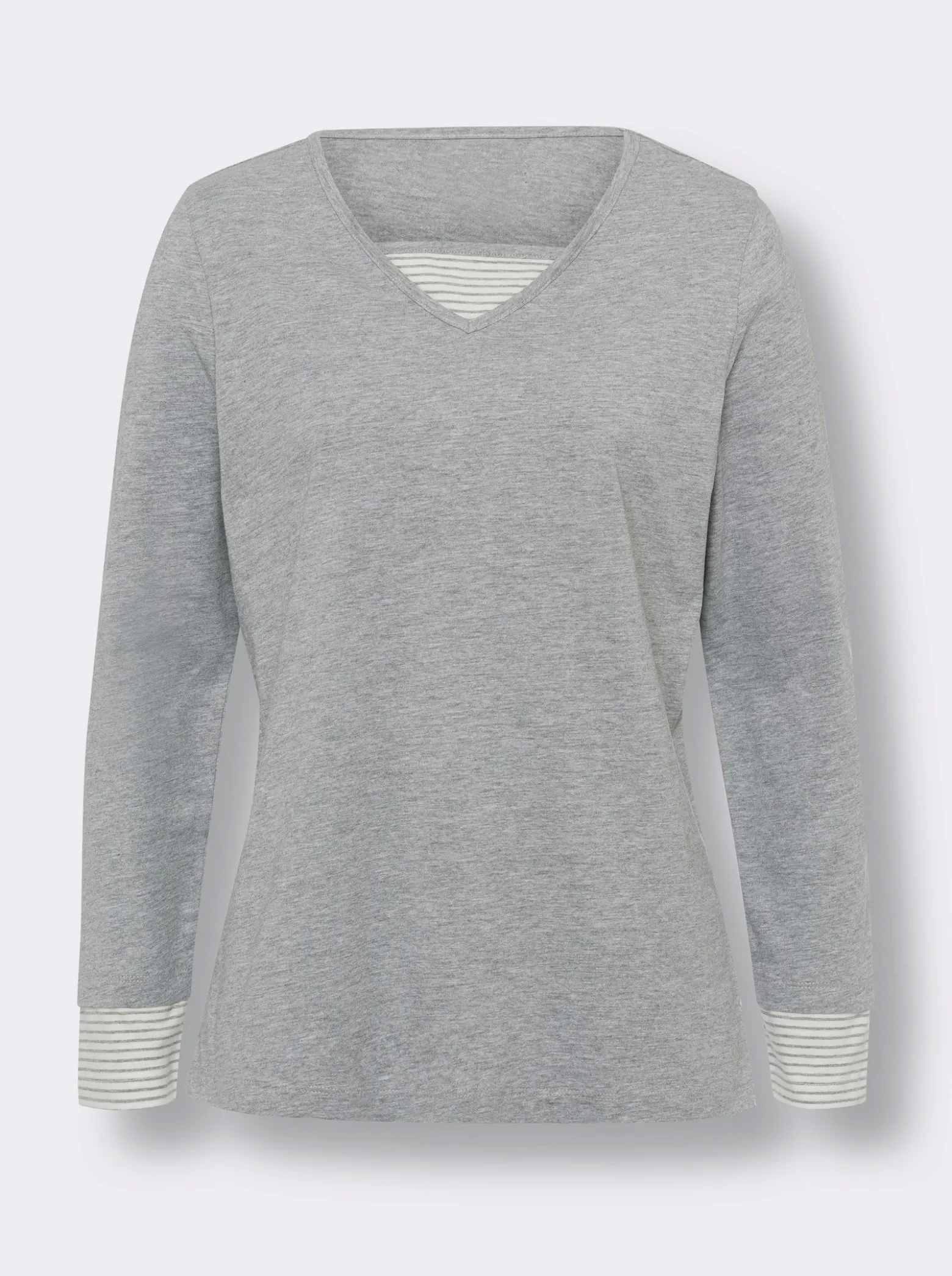 Langarmshirt mit garngefärbten Streifen