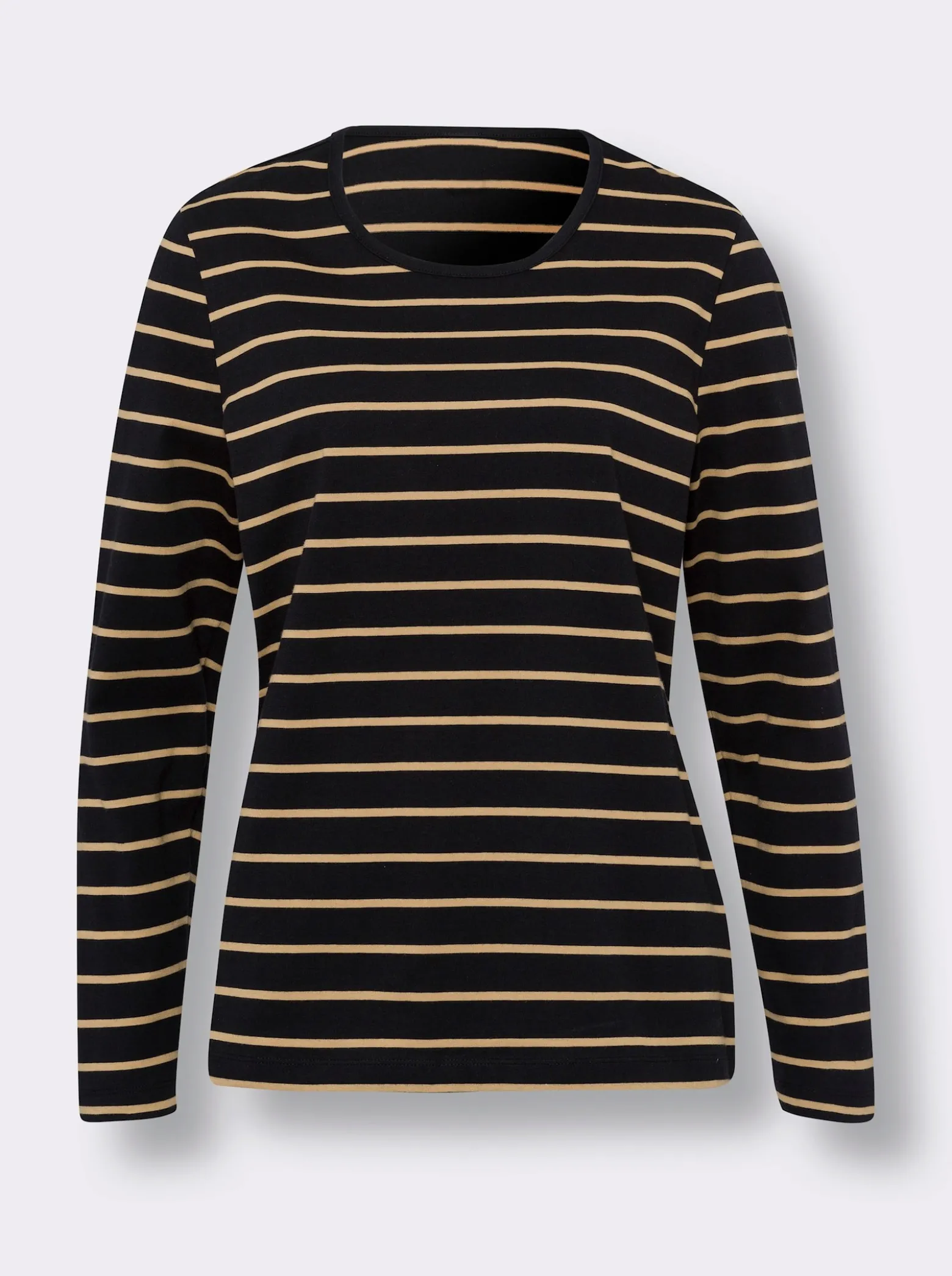 Langarmshirt mit garngefärbtem Muster