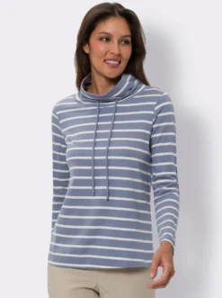 Langarmshirt mit garngefärbten Ringeln