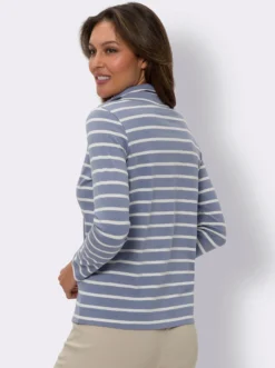 Langarmshirt mit garngefärbten Ringeln
