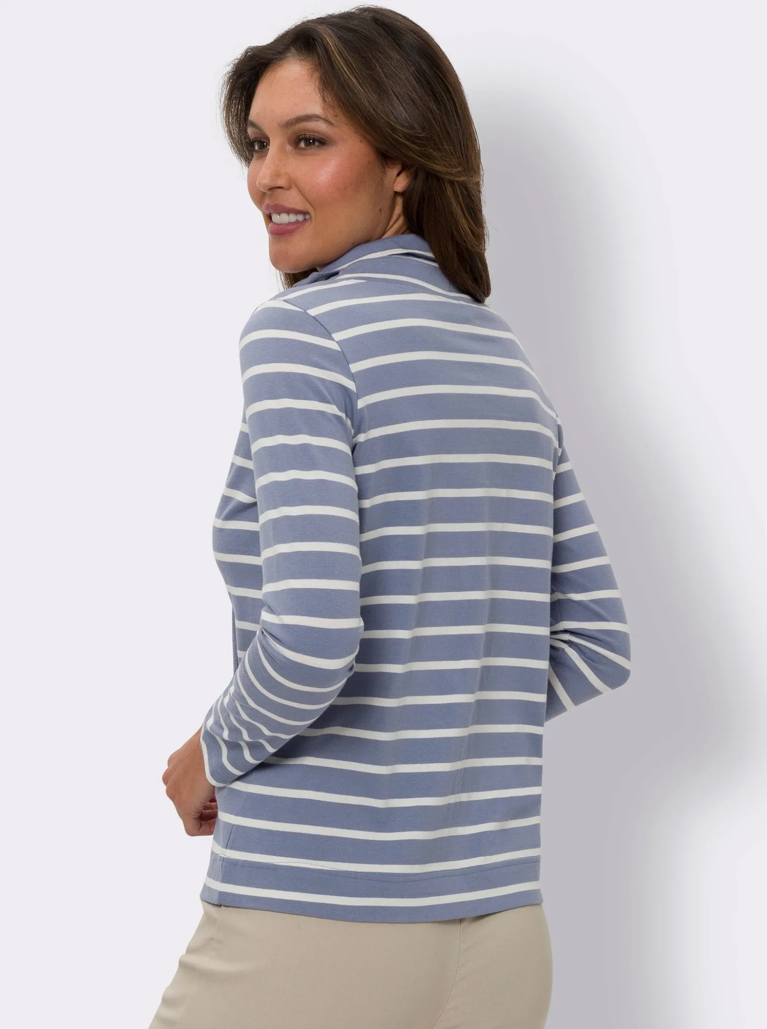 Langarmshirt mit garngefärbten Ringeln