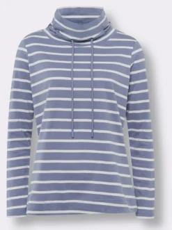 Langarmshirt mit garngefärbten Ringeln