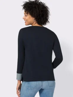 Langarmshirt mit garngefärbten Streifen