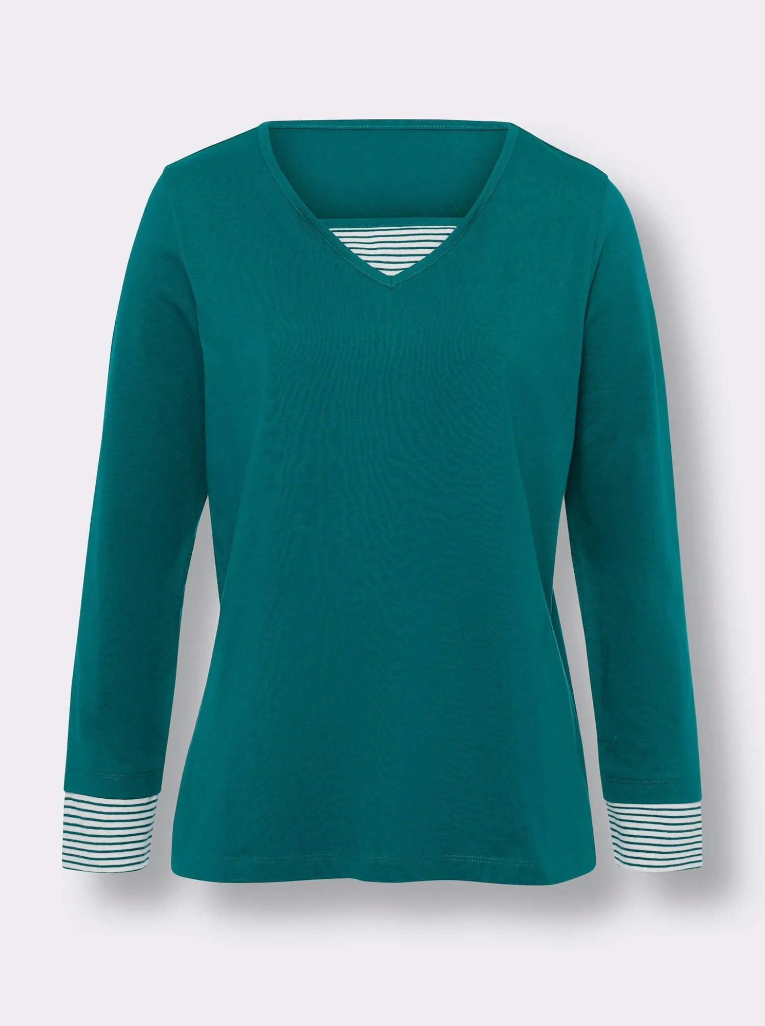 Langarmshirt mit garngefärbten Streifen