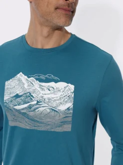 Langarmshirt mit Gebirgs-Druckmotiv