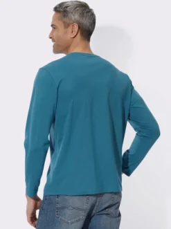 Langarmshirt mit Gebirgs-Druckmotiv