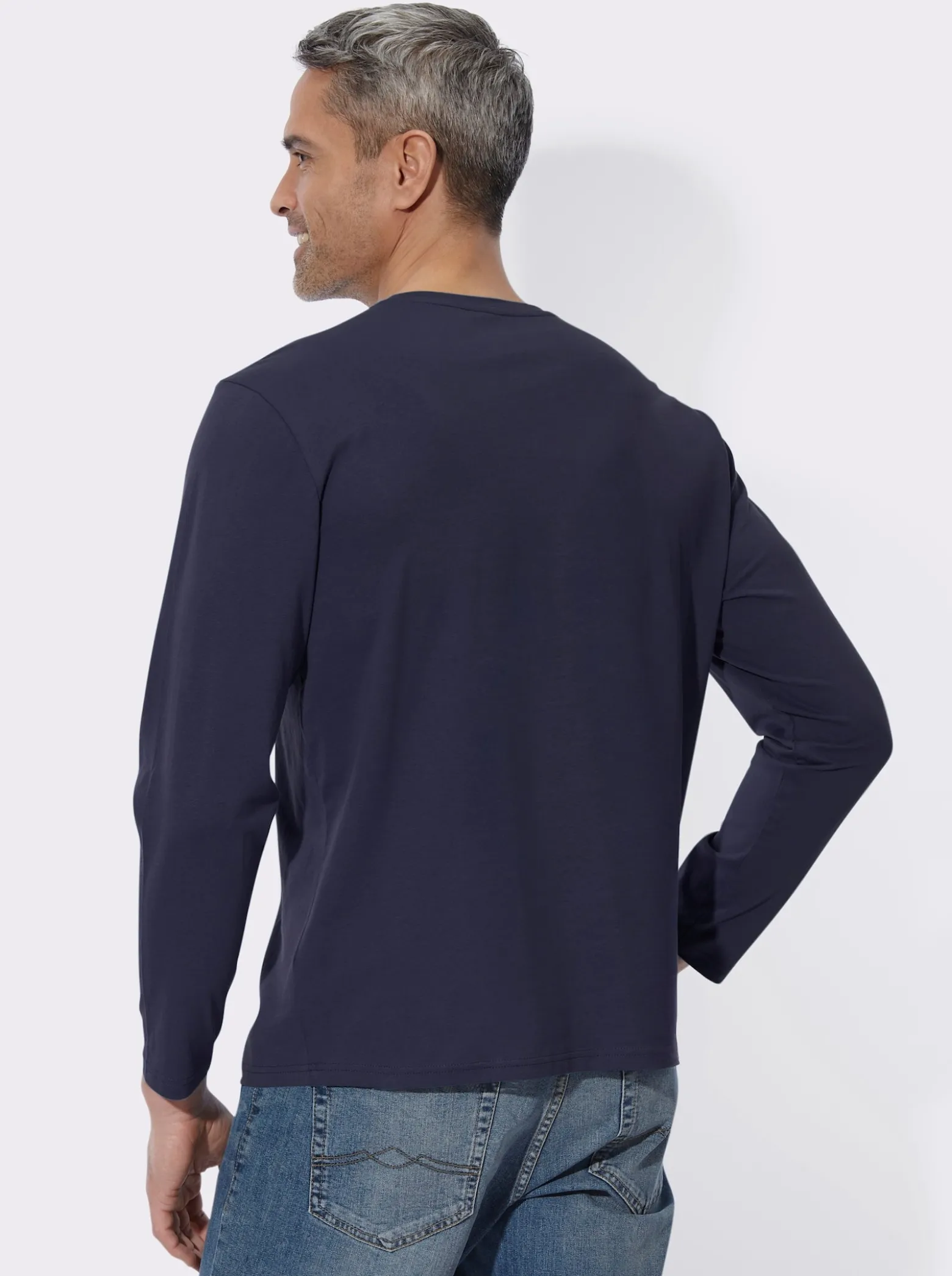 Langarmshirt mit Gebirgs-Druckmotiv