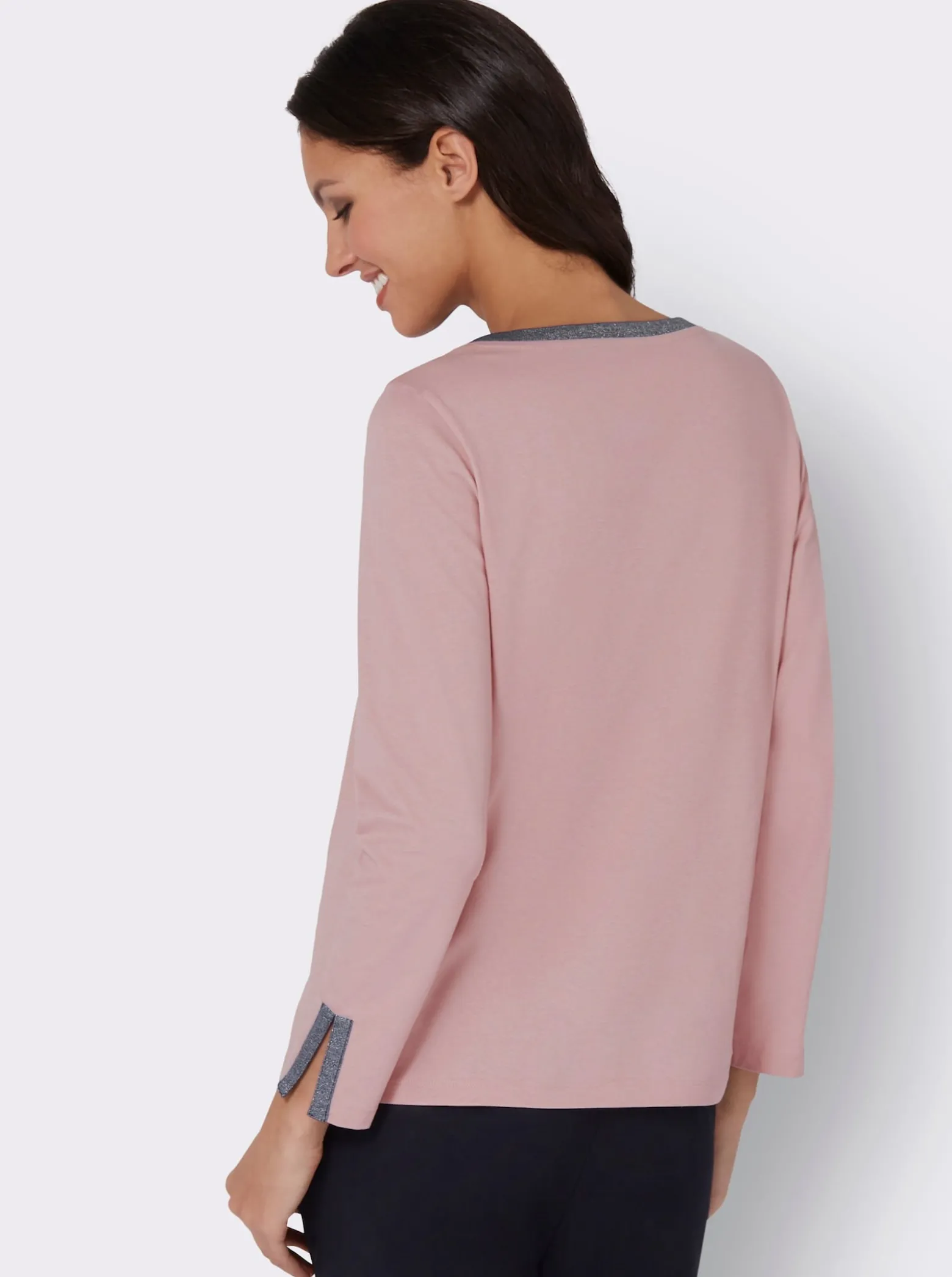 Langarmshirt mit Glitzerband