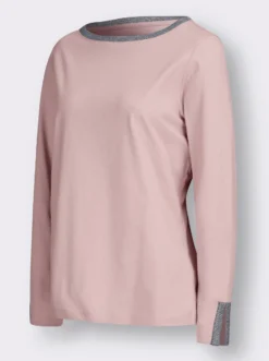 Langarmshirt mit Glitzerband