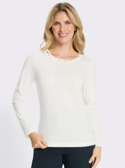 Langarmshirt mit Glitzersteinchen