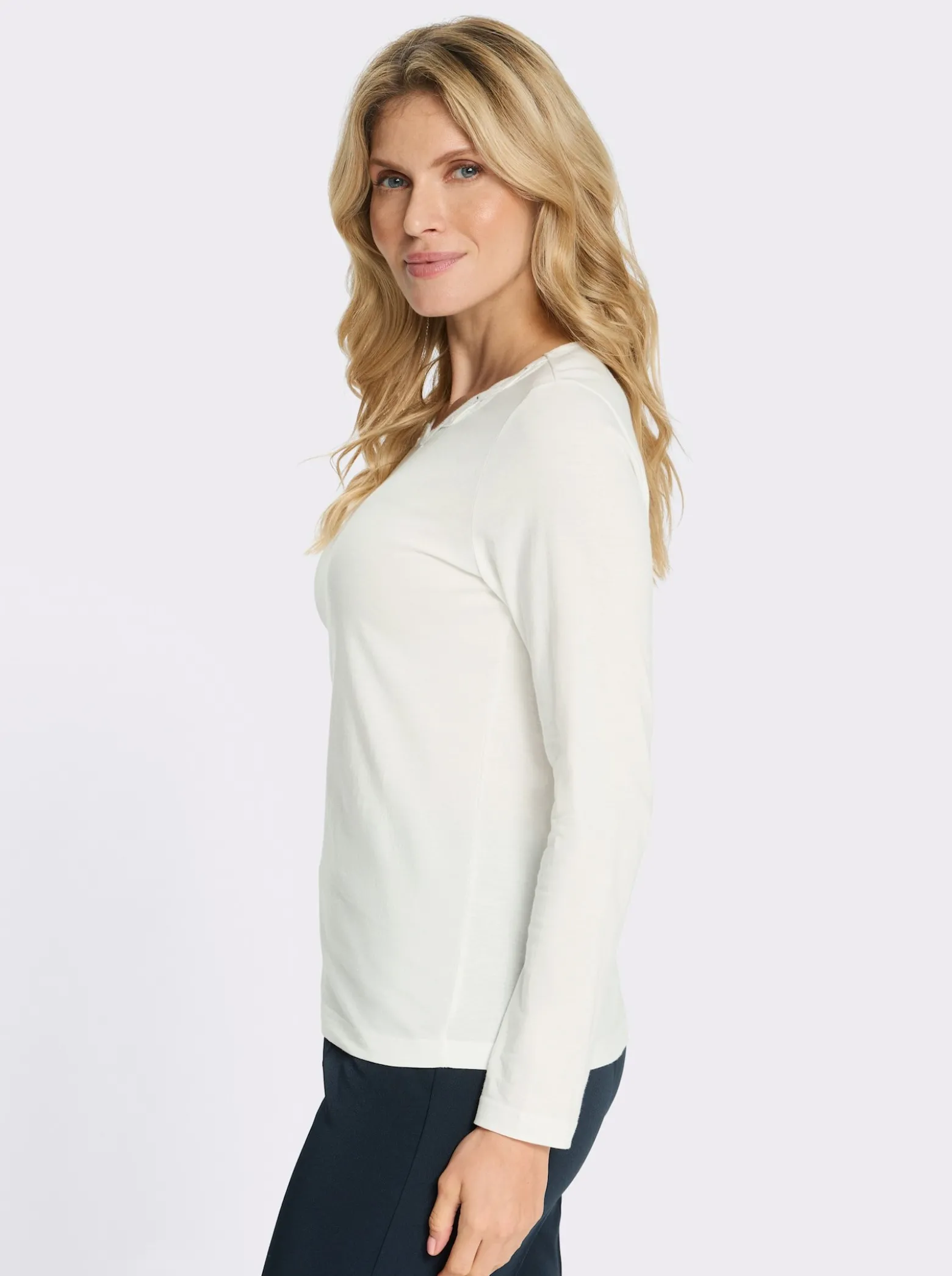 Langarmshirt mit Glitzersteinchen