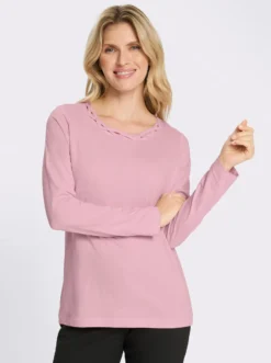 Langarmshirt mit Glitzersteinchen