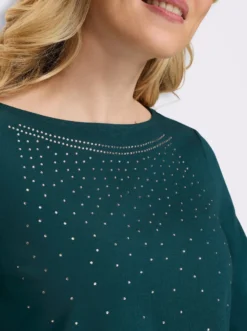 Langarmshirt mit Glitzersteinchen
