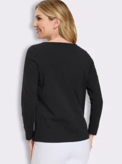 Langarmshirt mit Glitzersteinchen