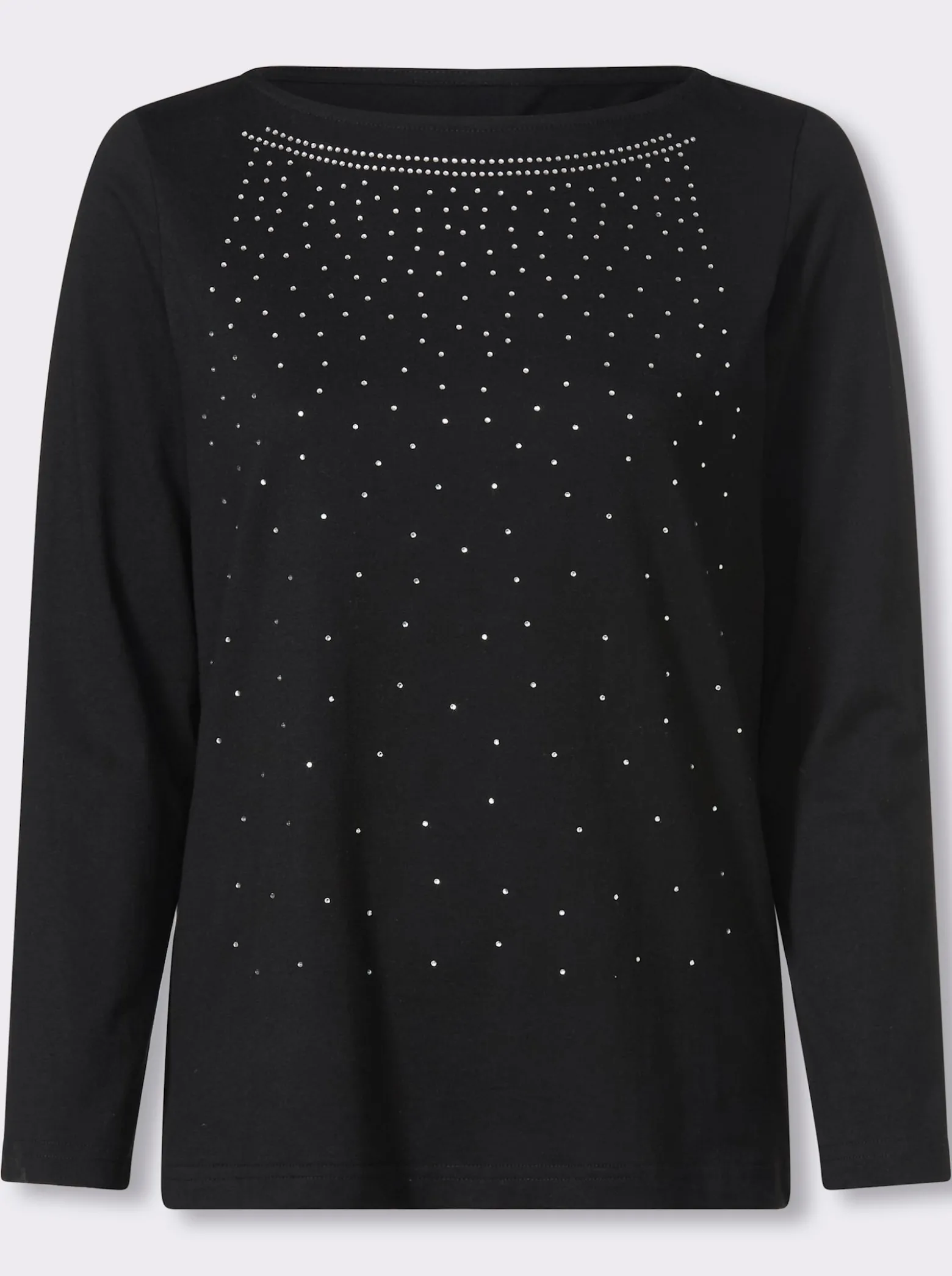 Langarmshirt mit Glitzersteinchen