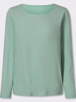 Langarmshirt mit Glitzersteinchen