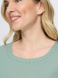 Langarmshirt mit Glitzersteinchen