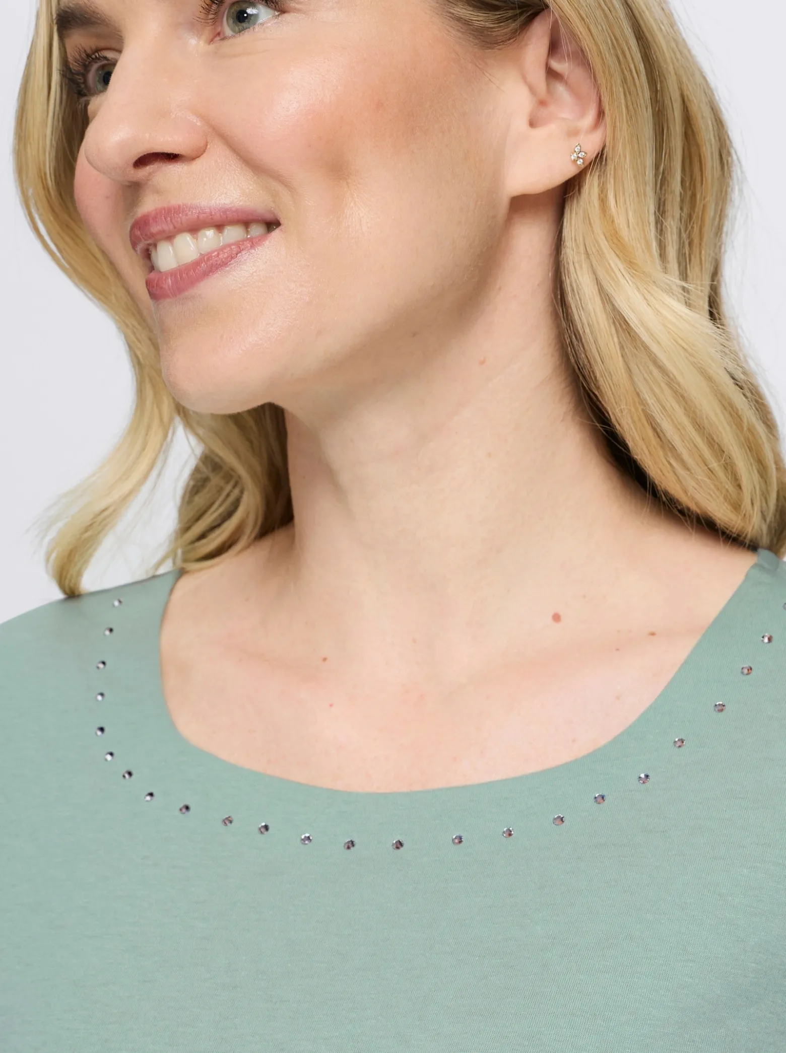 Langarmshirt mit Glitzersteinchen