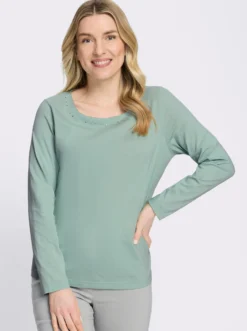 Langarmshirt mit Glitzersteinchen