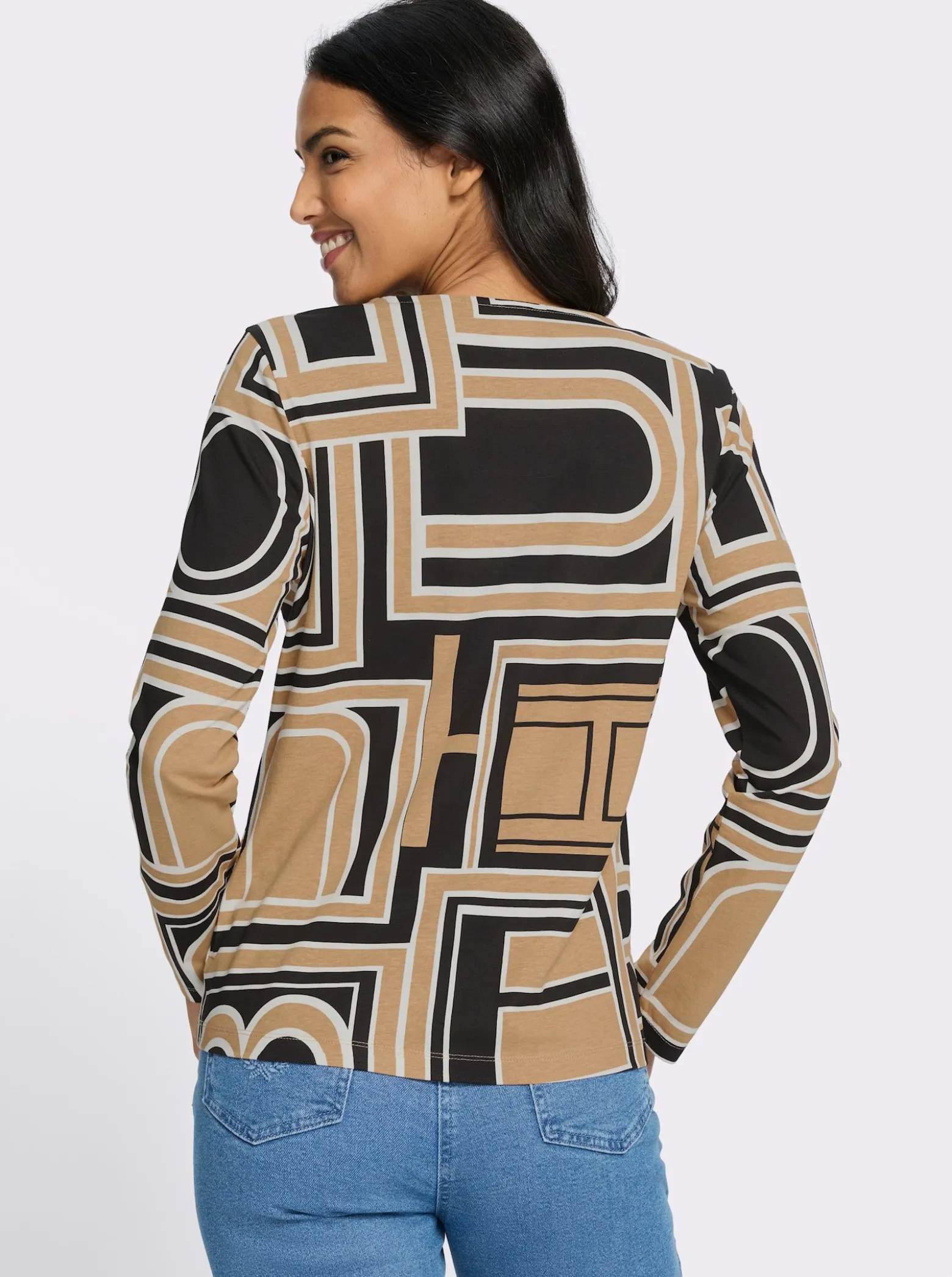 Langarmshirt mit grafischem Druck
