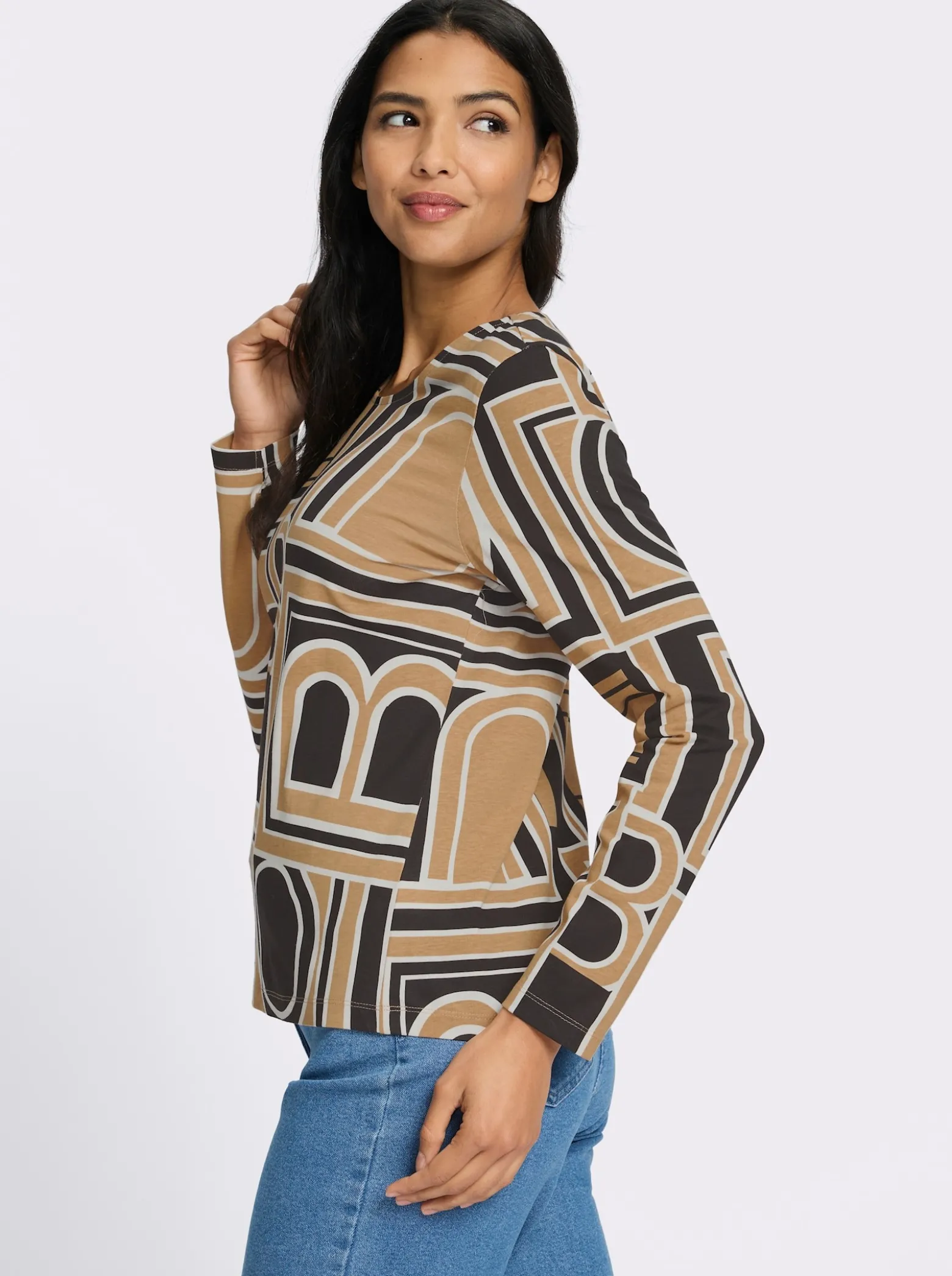 Langarmshirt mit grafischem Druck