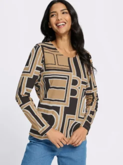 Langarmshirt mit grafischem Druck