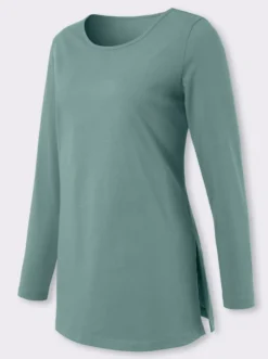 Langarmshirt mit hohen Seitenschlitzen