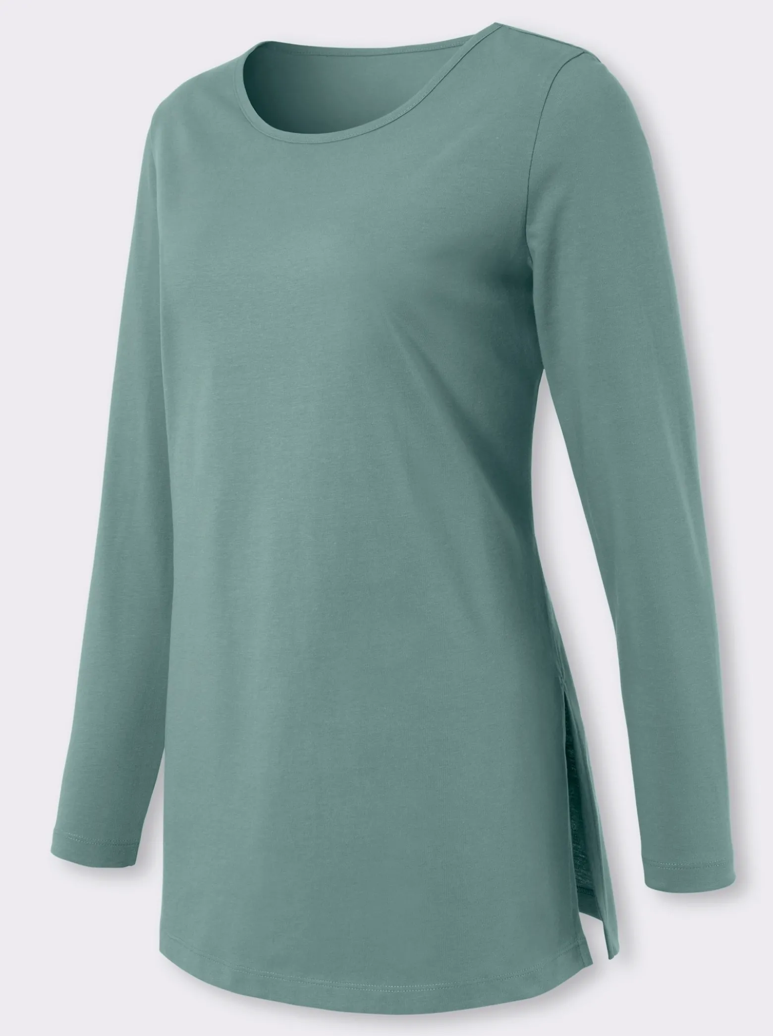 Langarmshirt mit hohen Seitenschlitzen