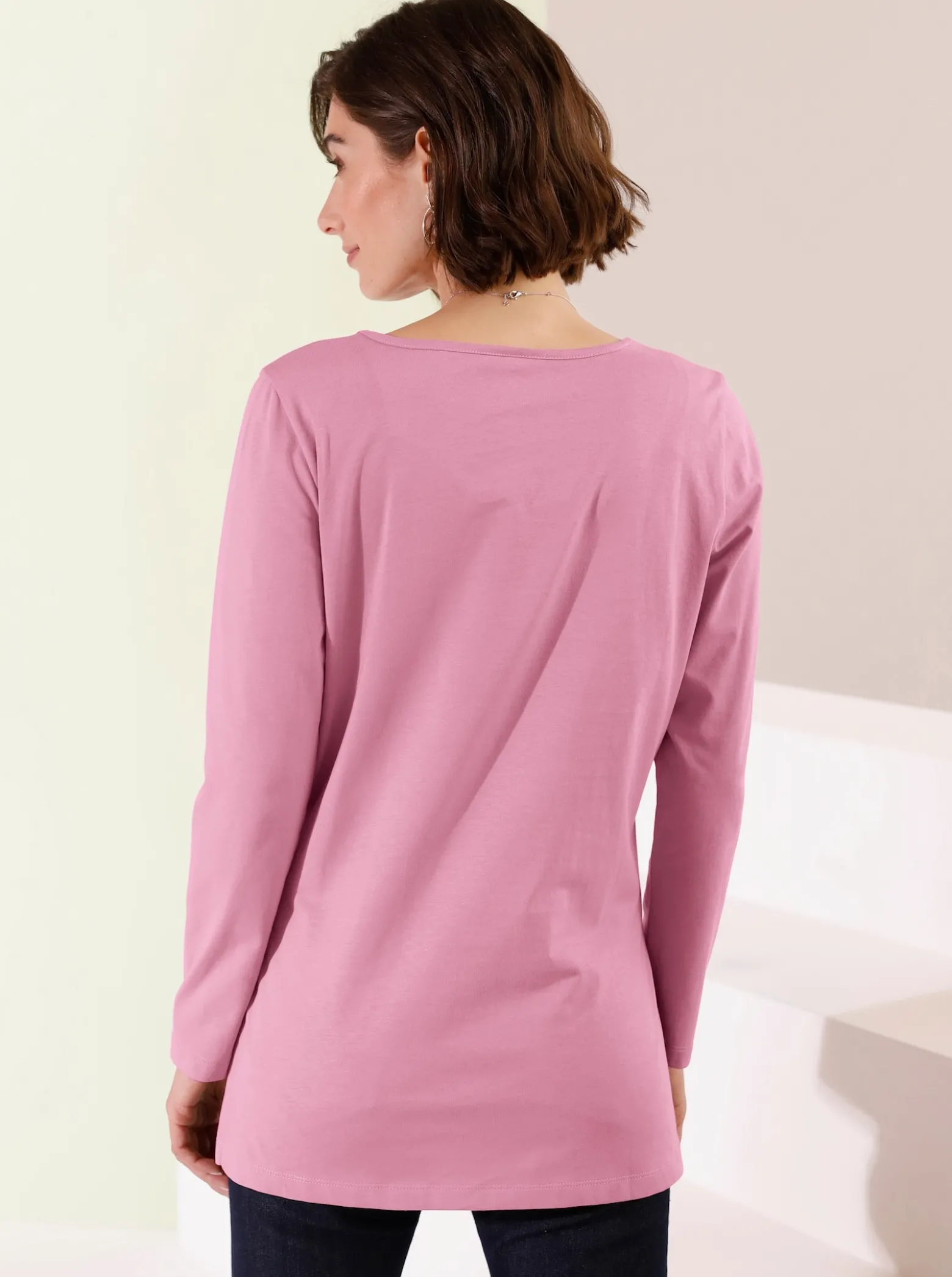 Langarmshirt mit hohen Seitenschlitzen