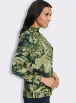 Langarmshirt mit Kelchkragen