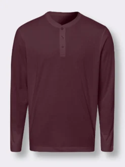 Langarmshirt mit Knopfleiste