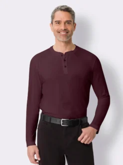 Langarmshirt mit Knopfleiste
