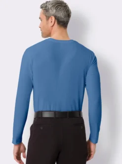 Langarmshirt mit Knopfleiste