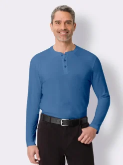 Langarmshirt mit Knopfleiste