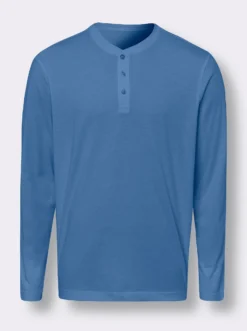 Langarmshirt mit Knopfleiste