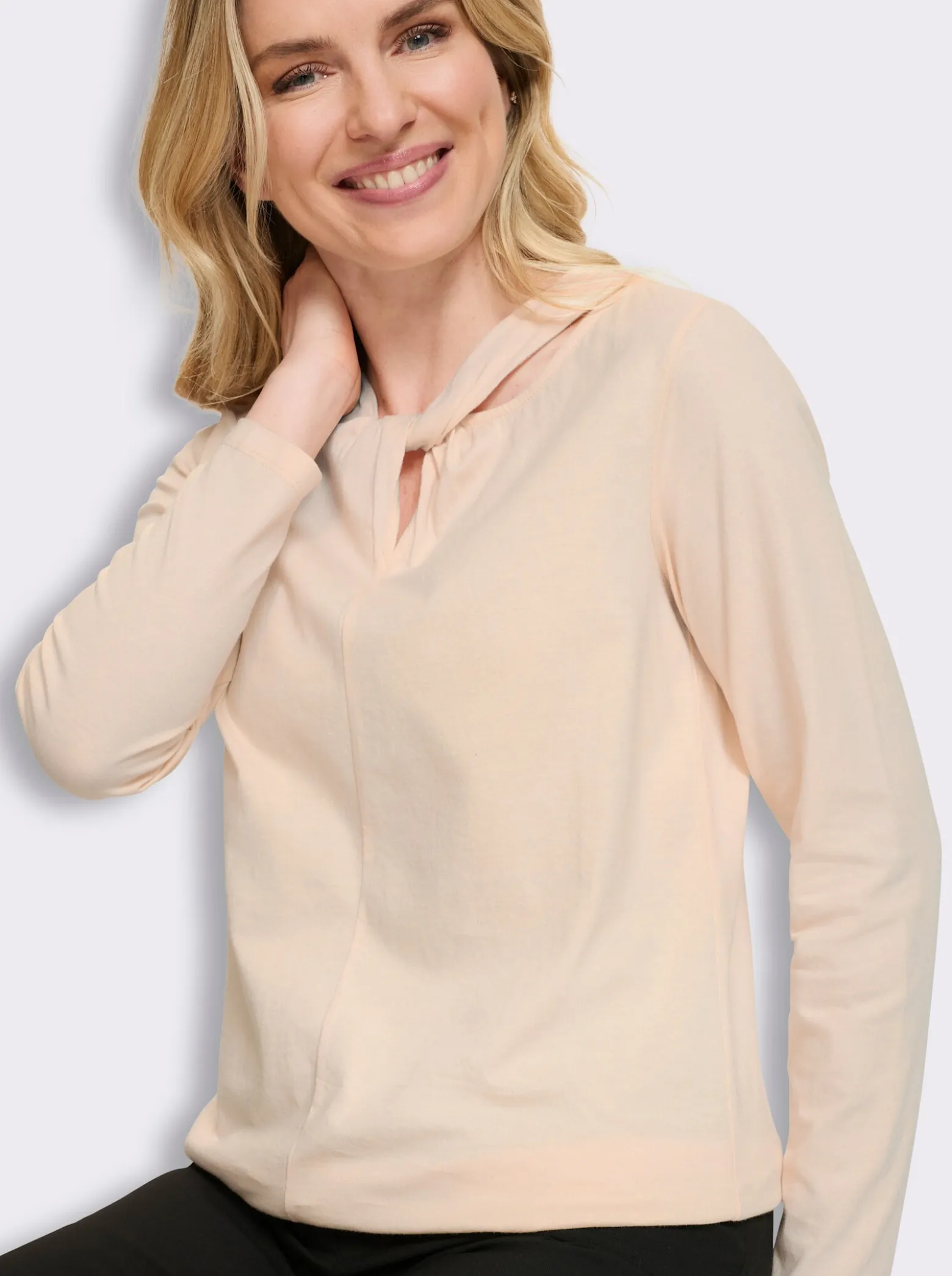 Langarmshirt mit Knoten-Detail