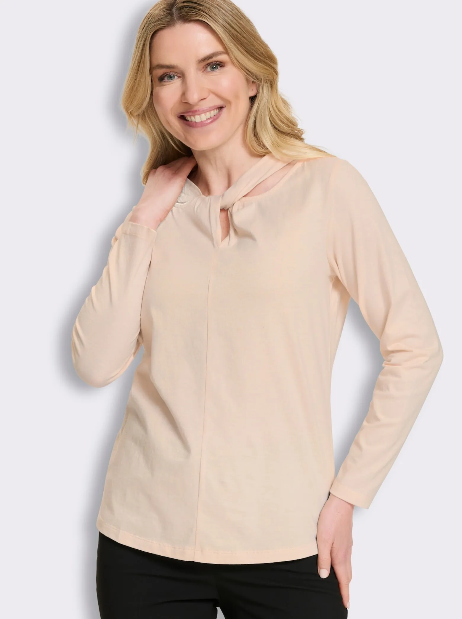 Langarmshirt mit Knoten-Detail