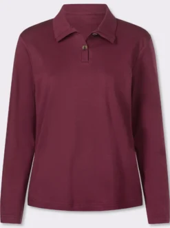 Langarmshirt mit Knöpfen in Horn-Optik