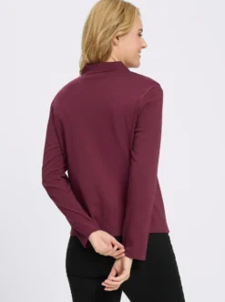 Langarmshirt mit Knöpfen in Horn-Optik