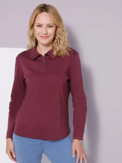 Langarmshirt mit Knöpfen in Horn-Optik