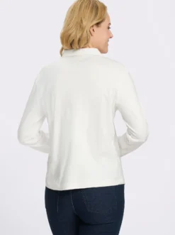 Langarmshirt mit Knöpfen in Horn-Optik