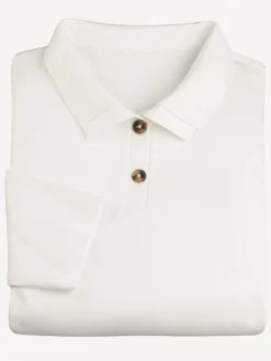 Langarmshirt mit Knöpfen in Horn-Optik